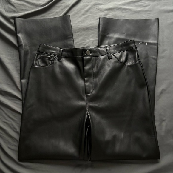 Altar’d State Flare Black Leather Pants - Picture 1 of 3